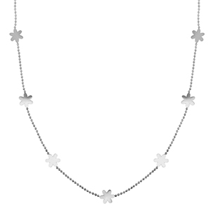 Kettingen van Stainless steel Roestvrij staal (RVS) flower Silver