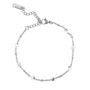 Armbanden van Stainless steel Roestvrij staal (RVS) flower Silver