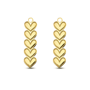 Bedels van Stainless steel Roestvrij staal (RVS) hearts Gold