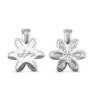 Bedels van Stainless steel Roestvrij staal (RVS) flower Silver