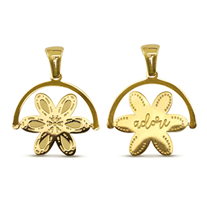 Bedels van Stainless steel Roestvrij staal (RVS) rotate flower Gold