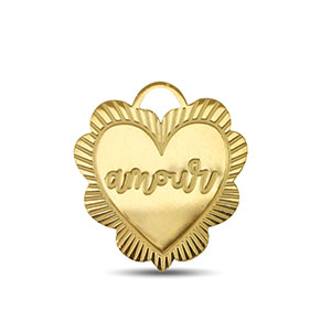 Bedels van Stainless steel Roestvrij staal (RVS) ''amour'' Gold