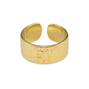 Ringen van Stainless steel Roestvrij staal (RVS) ''Love'' Gold