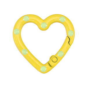 Gekleurde onderdelen voor sleutelhanger hart Yellow-green