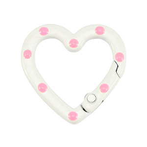 Gekleurde onderdelen voor sleutelhanger hart White-pink