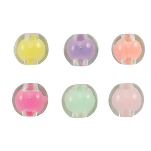 Acryl kralen rond heart Multicolor