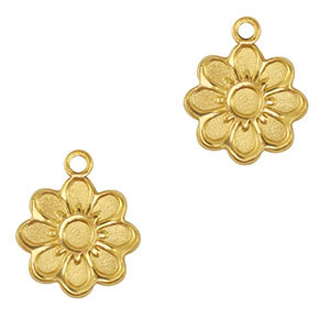 Bedels van Stainless steel Roestvrij staal (RVS) flower Gold