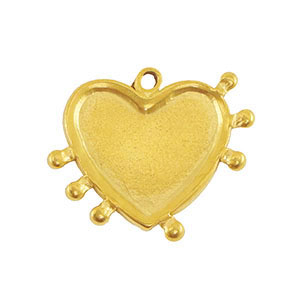 Bedels van Stainless steel Roestvrij staal (RVS) heart Gold