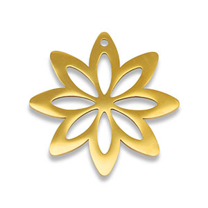 Bedels van Stainless steel Roestvrij staal (RVS) flower Gold