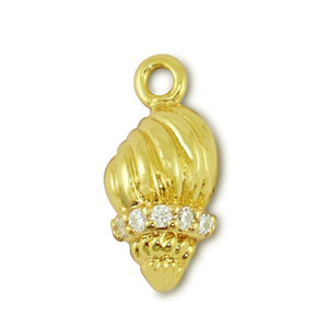 Brass TQ metaal bedels seashell Gold