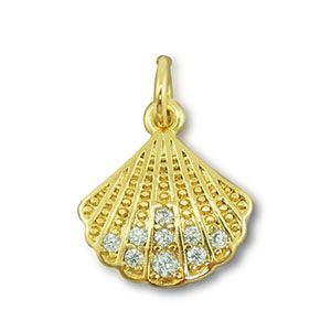 Brass TQ metaal bedels shell Gold