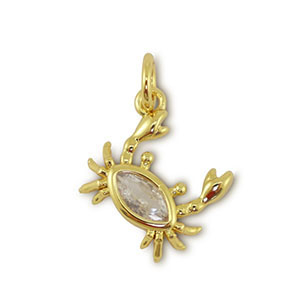 Brass TQ metaal bedels crab Gold