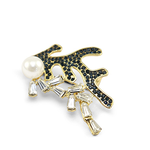 Broches seaweed Dark blue-gold