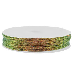 Macram&eacute; gevlochten draad 1mm Multicolour-orange green metallic
