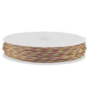 Macram&eacute; gevlochten draad 1mm Purple-green metallic