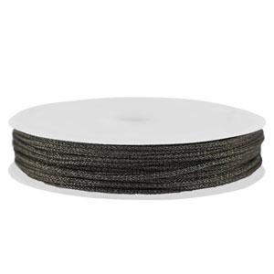Macram&eacute; gevlochten draad 1mm Black metallic