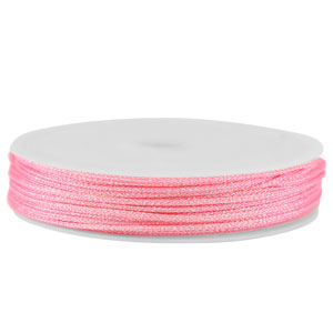 Macram&eacute; gevlochten draad 1mm Pink metallic
