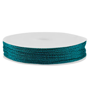 Macram&eacute; gevlochten draad 0,8mm Teal metallic