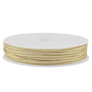 Macram&eacute; gevlochten draad 0,8mm Light gold metallic