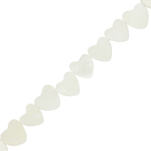 Schelp kralen heart Off white