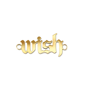 Bedels van Stainless steel Roestvrij staal (RVS) tussenstuk ''wish'' Gold