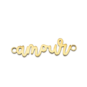Bedels van Stainless steel Roestvrij staal (RVS) tussenstuk ''amour'' Gold