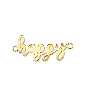 Bedels van Stainless steel Roestvrij staal (RVS) tussenstuk ''happy'' Gold