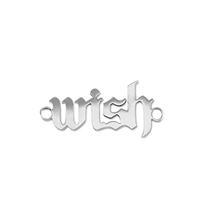 Bedels van Stainless steel Roestvrij staal (RVS) tussenstuk ''wish'' Silver