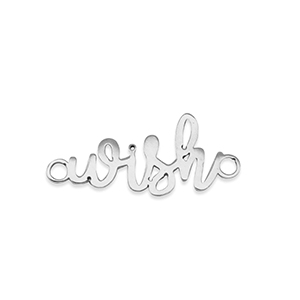 Bedels van Stainless steel Roestvrij staal (RVS) tussenstuk ''wish'' Silver