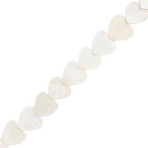 Schelp kralen heart Off white