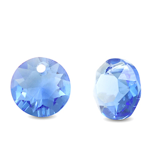 Hanger van Crystal glas round Sapphire blue