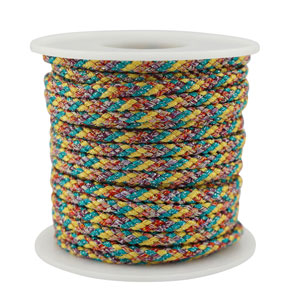 Trendy koord gevlochten 3.5mm Yellow-green-red