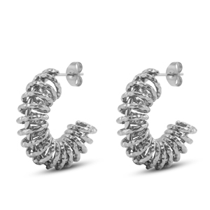 Oorbellen / oorstekers van Stainless steel Roestvrij staal (RVS) Silver