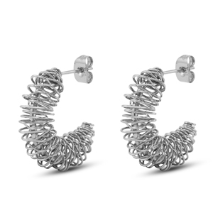Oorbellen / oorstekers van Stainless steel Roestvrij staal (RVS) Silver