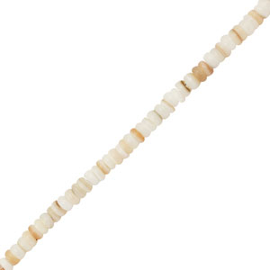 Schelp kralen disc White-sand brown