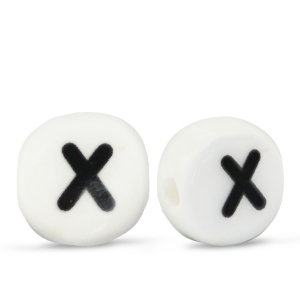 Keramiek letterkralen X White-black