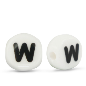 Keramiek letterkralen W White-black
