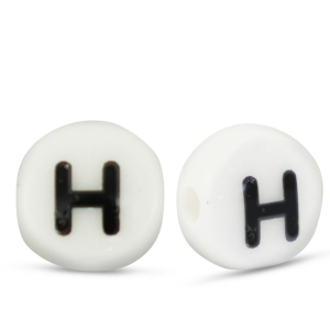 Keramiek letterkralen H White-black