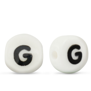 Keramiek letterkralen G White-black