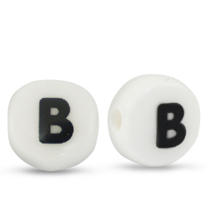 Keramiek letterkralen B White-black