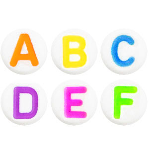 Acryl letterkralen mix White-multicolour