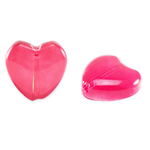 Glas kralen heart Red rose