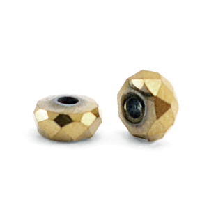 Kralen van hematite disc facet 4x2mm Antique gold