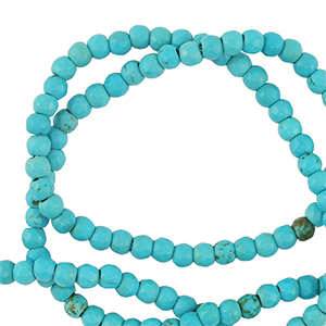 Natuursteen kralen 3mm facet geslepen Turquoise blue