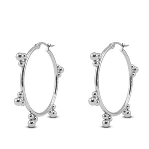 Oorbellen van Stainless steel Roestvrij staal (RVS) creolen Silver