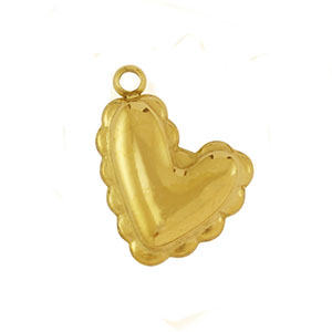 Bedels van Stainless steel Roestvrij staal (RVS) heart Gold