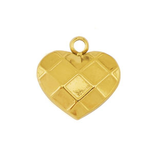 Bedels van Stainless steel Roestvrij staal (RVS) heart Gold