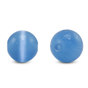 Glaskralen 6 mm Cat's eye Blue