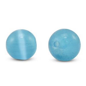 Glaskralen 6 mm Cat's eye Sky blue