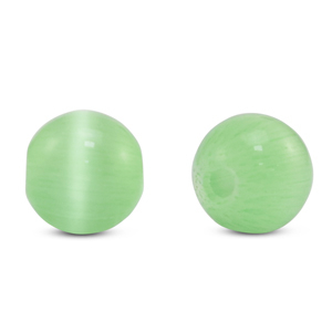 Glaskralen 6 mm Cat's eye Light green